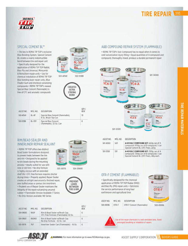 Tire Repair Materials & Tools - The Waters Company